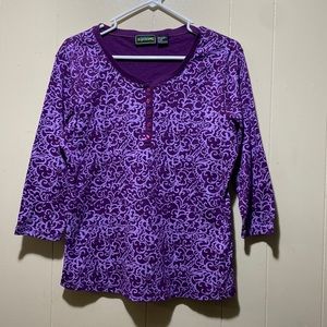 New Southern Expressions women purple blouse size S